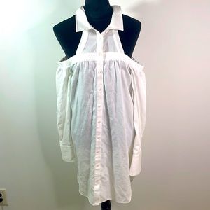 Collared White Button Down Dress